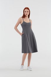 1734-03 | Strap kjole - antracit melange