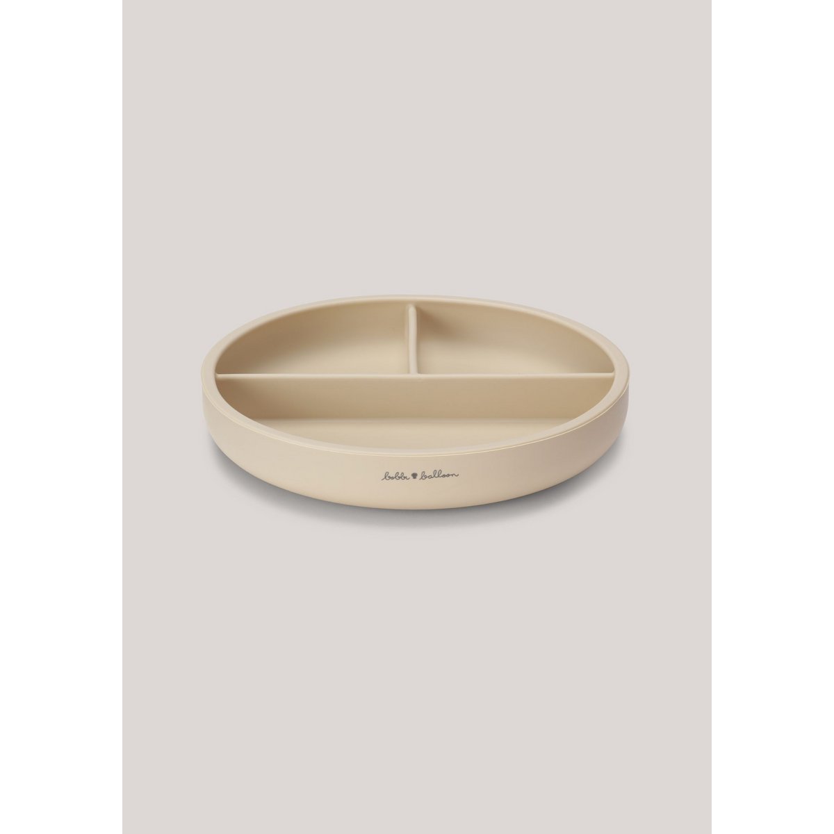 Silicone Divided Suction Plate - Oyster Beige