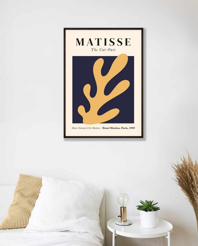 Póster Henri Matisse - núm. 13 flor amarilla sobre fondo azul