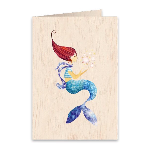 Ms. Blissful - the  Wooden folded greeting card