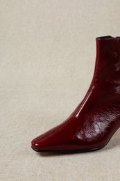 CRANE BURGUNDY – Premium leren laarzen met hak van Venetië