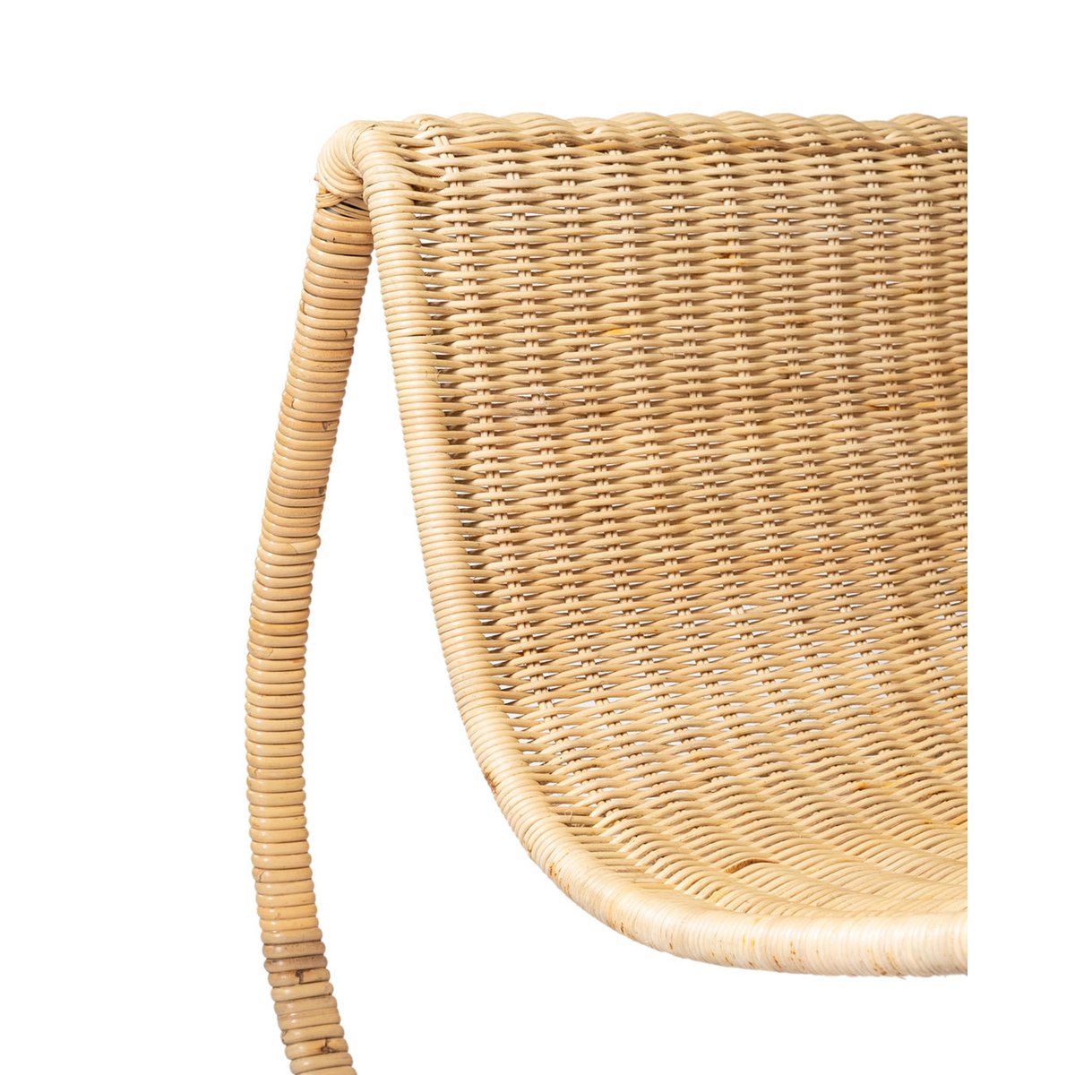 Fotel bujany Kukup z naturalnego rattanu, wykonany ręcznie z naturalnym wykończeniem, wysokość 80 cm długość 66 cm głębokość 102 cm, pochodzenie Indonezja