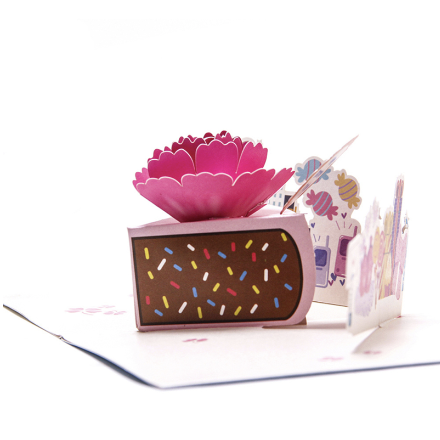 Pop up carte d'anniversaire gâteau d'anniversaire avec décorations Joyeux anniversaire