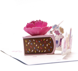 Pop up carte d'anniversaire gâteau d'anniversaire avec décorations Joyeux anniversaire