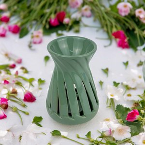 Céramy Series Perfume Burner – Corta Vert – Lacquered Ceramic Candle Holder – Diffusion of Scented Waxes, Essential Oils – Decorative Gift Idea