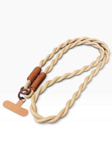 Long cell phone chain 'LOLA' - beige