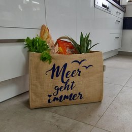Sac à provisions Domelo Jute Bag. Sac à l'acheteur de jute. Grand panier d'achat / sac de plage à eau grande. Sac de bain XXL / Cadeaux de sacs à provisions pour les femmes.