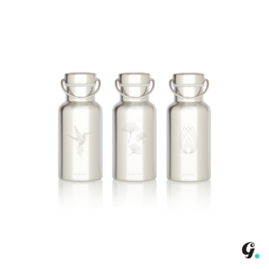 Gaspajoe insulated water bottles, GROOVY model 350 ml - engraved Colibri, Lotus Line and Gingko