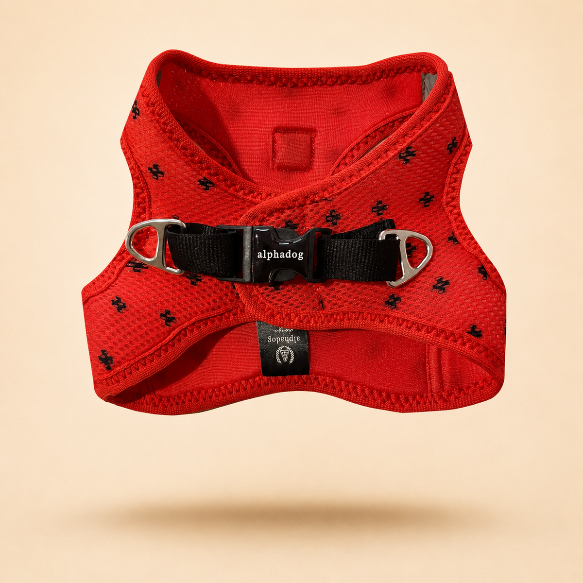 Alpha Dog Åndbar Air Mesh Harness Collection Red Positive- 5-Pc sæt