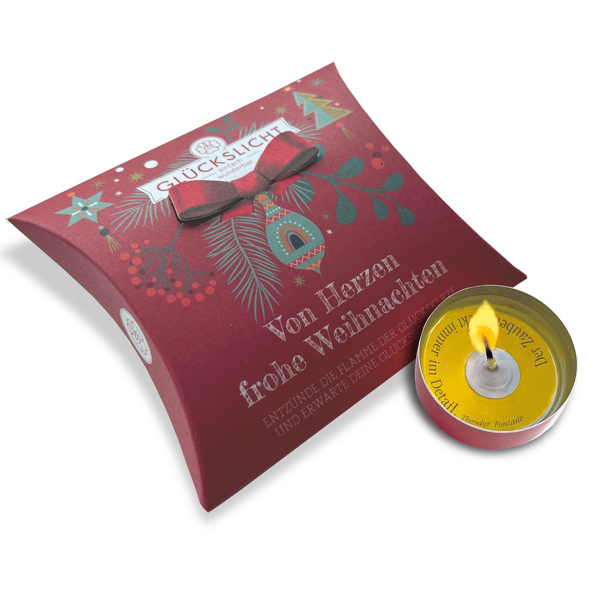 Lumière porte-bonheur / Dans le coffret cadeau avec un nœud découpé 🎀 / Chaleureusement / Joyeux Noël du fond du cœur / VE 15