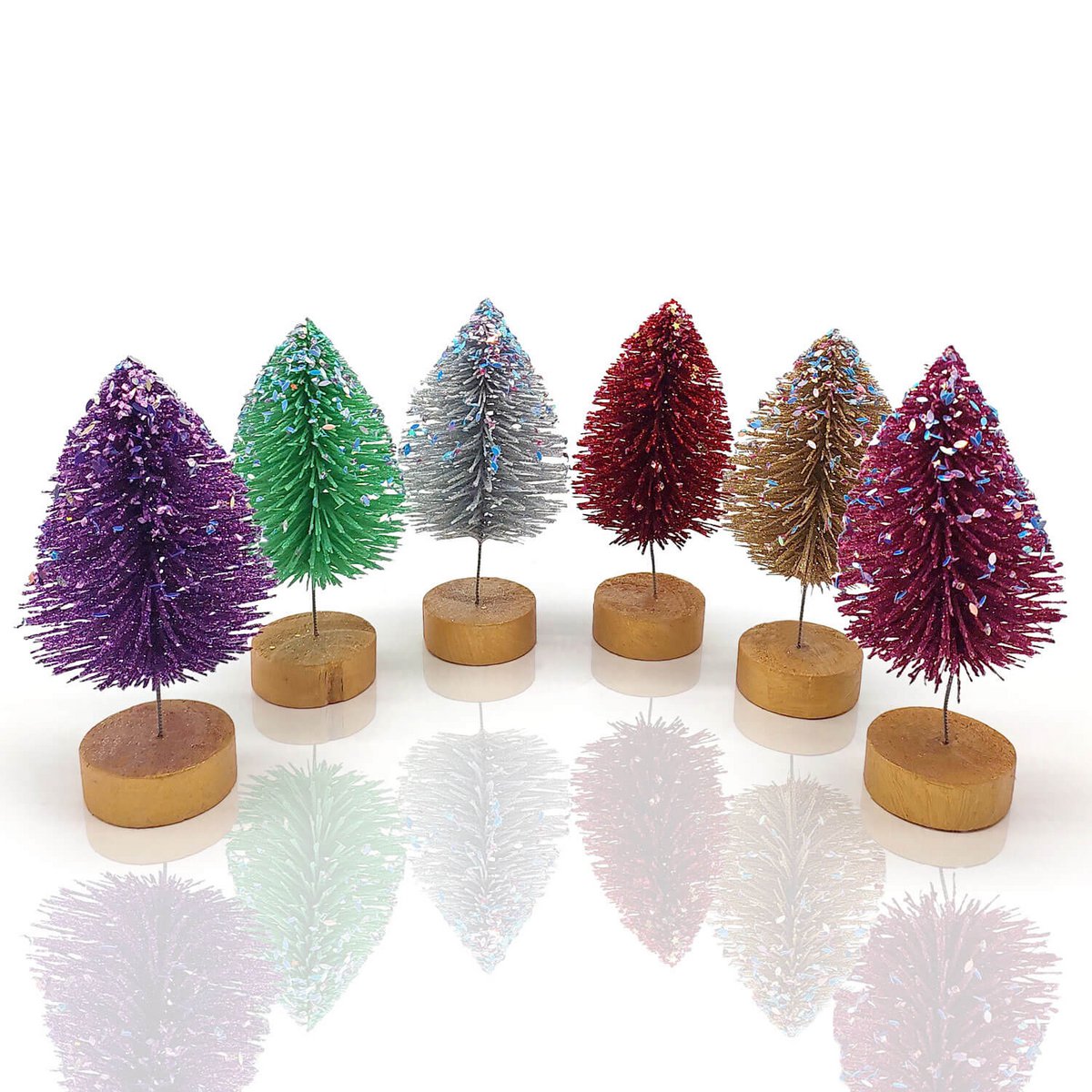 Glitzertannenbaum gold-rainbow, 11x5x5cm