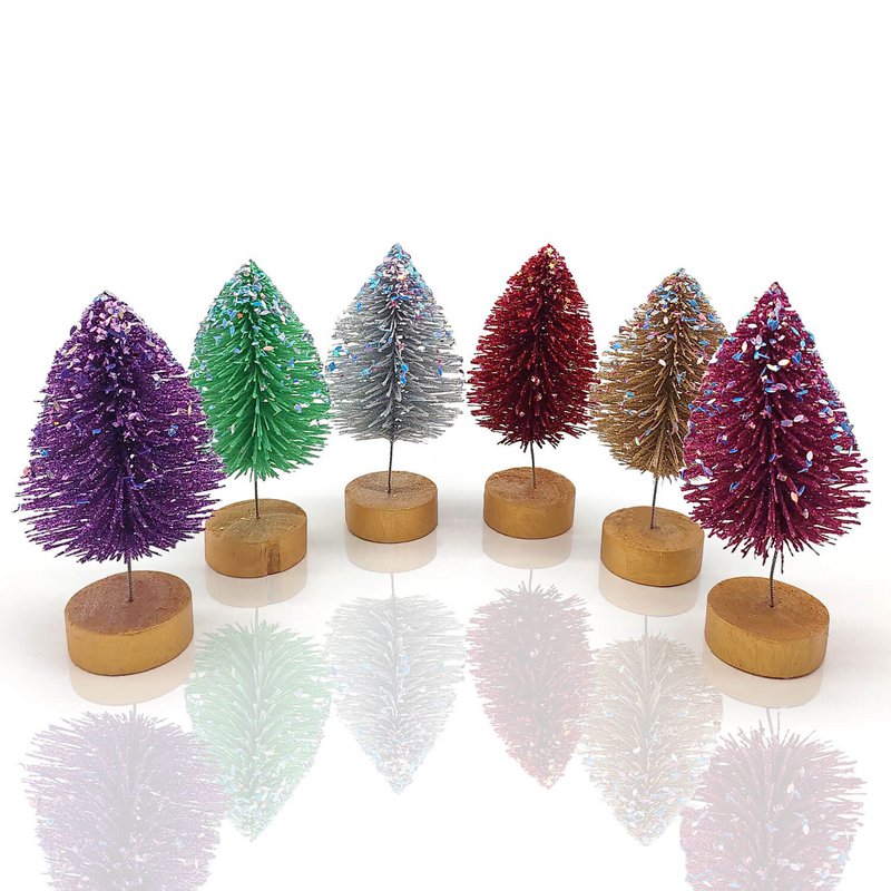 Glitzertannenbaum gold-rainbow, 11x5x5cm