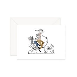 Card Bike Ride Boy - Mutter und ihr Sohn auf einem Fahrrad