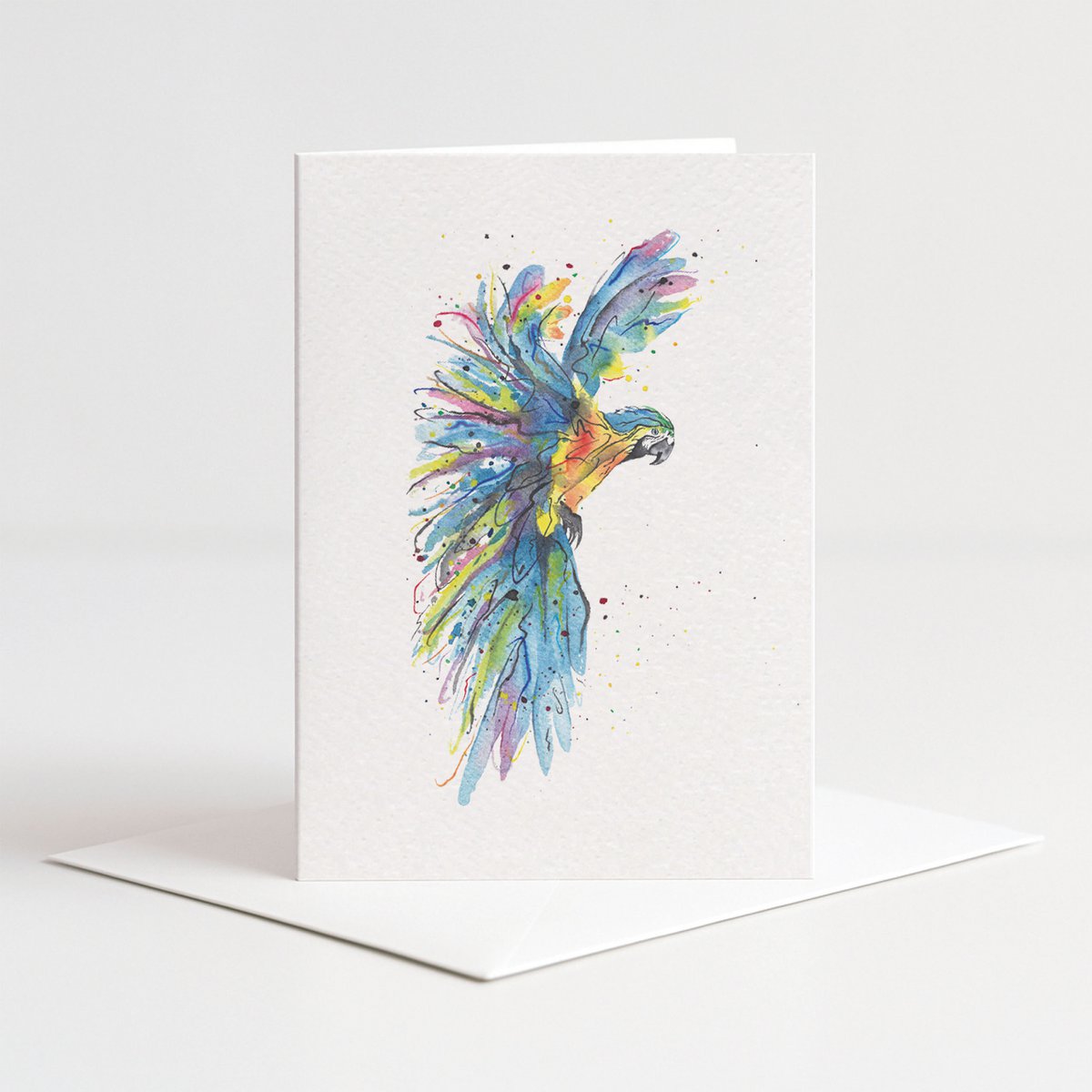 Card parrot %232 color with envelope