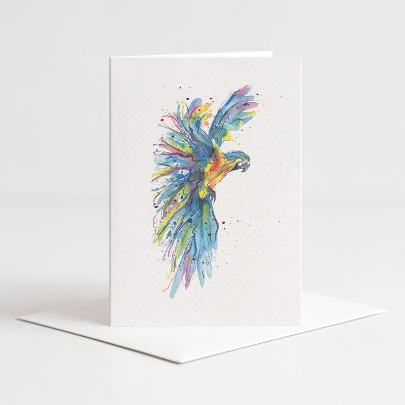 Card parrot %232 color with envelope