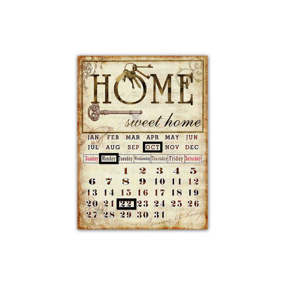 Calendario in metallo Home 30x40 cm Isabelle Rose