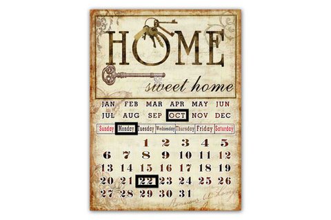 Metal calendar Home 30x40 cm Isabelle Rose