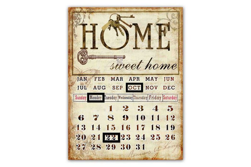 Calendario in metallo Home 30x40 cm Isabelle Rose