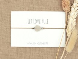 Armband love rozenkwarts goud,zilver RVS