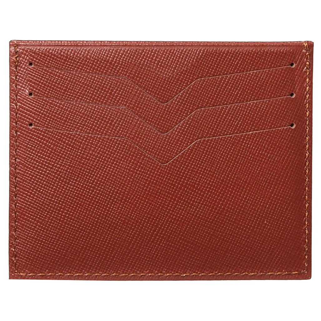 Saffiano Credit Card Wallet Brown