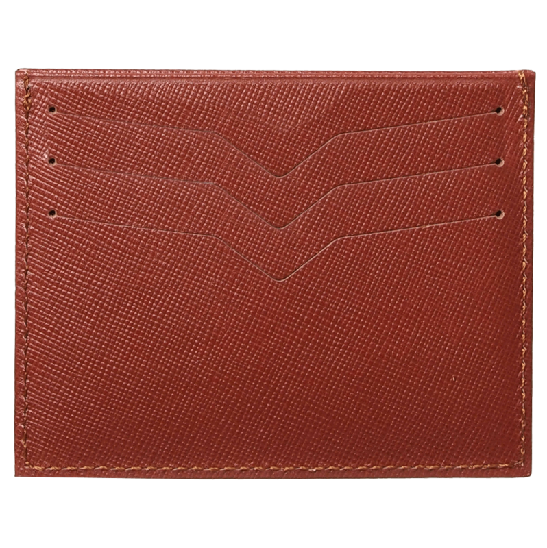 Saffiano Credit Card Wallet Brown