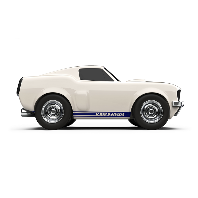Lille racerbil Ford Mustang beige legetøjsbil