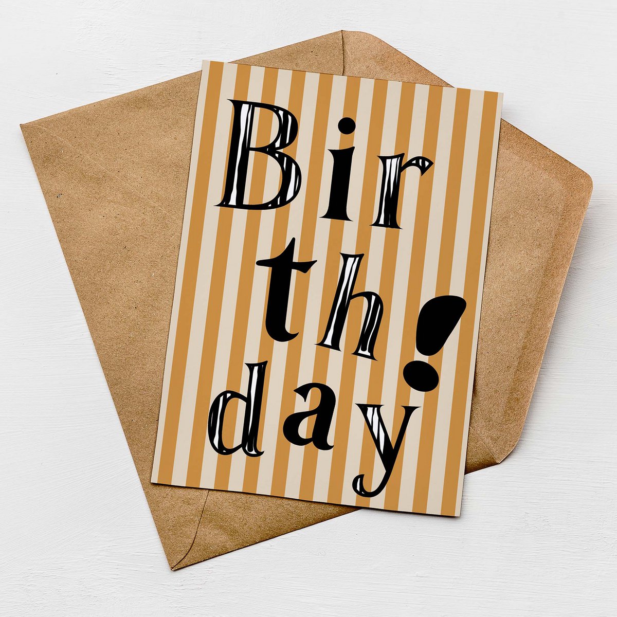 Tarjeta de cumpleaños rayada | Tarjetas de felicitación