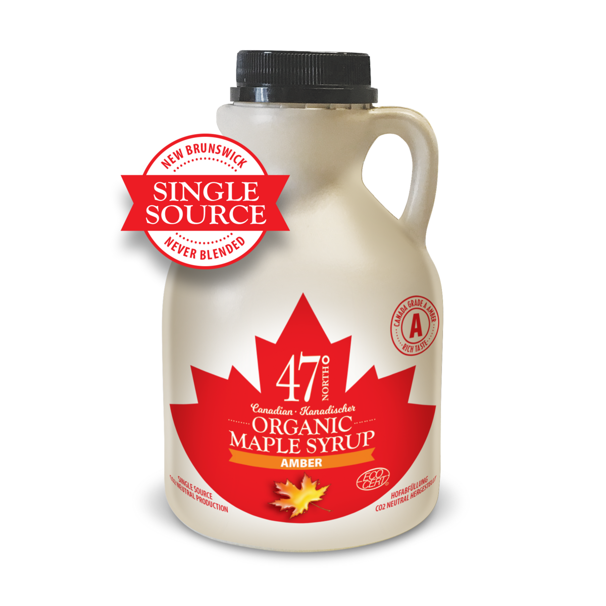 ENKELE BRON Biologische ahornsiroop, Canada klasse A, amber, rijk 500 ml