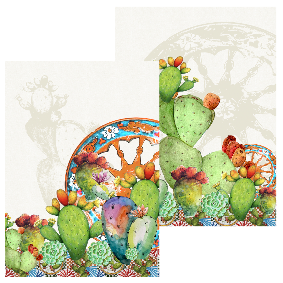 Set 2 Strofinacci 50x70cm - Cactus