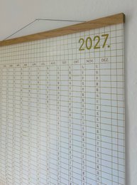 Planificador anual 2027, calendario a cuadros, calendario de pared, calendario grande 60 x 60