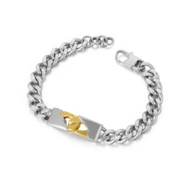 Bracelet à chaîne Silver Kingka avec accent d'or