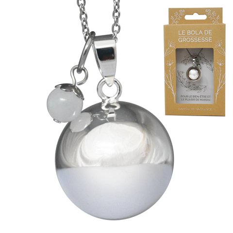 Natural stone pregnancy bola - Pearl Moonstone