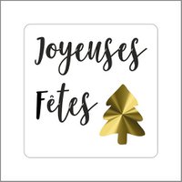 Wish label - Joyeuses fêtes - roll of 500 pieces