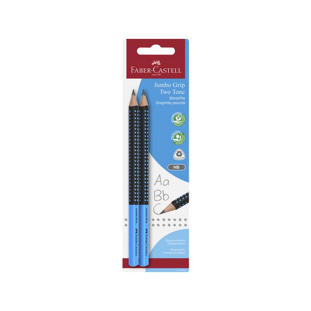 Pencil FC Jumbo Grip BC 2x graphite pencils ass. red/orange, blue/light and