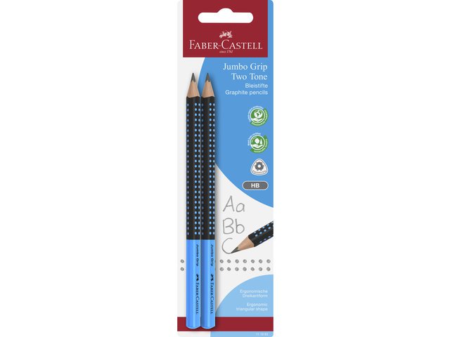 Pencil FC Jumbo Grip BC 2x graphite pencils ass. red/orange, blue/light and