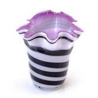 Glasvase „Zebra Collection“ – Lila – Höhe 20 cm – ø 19 cm