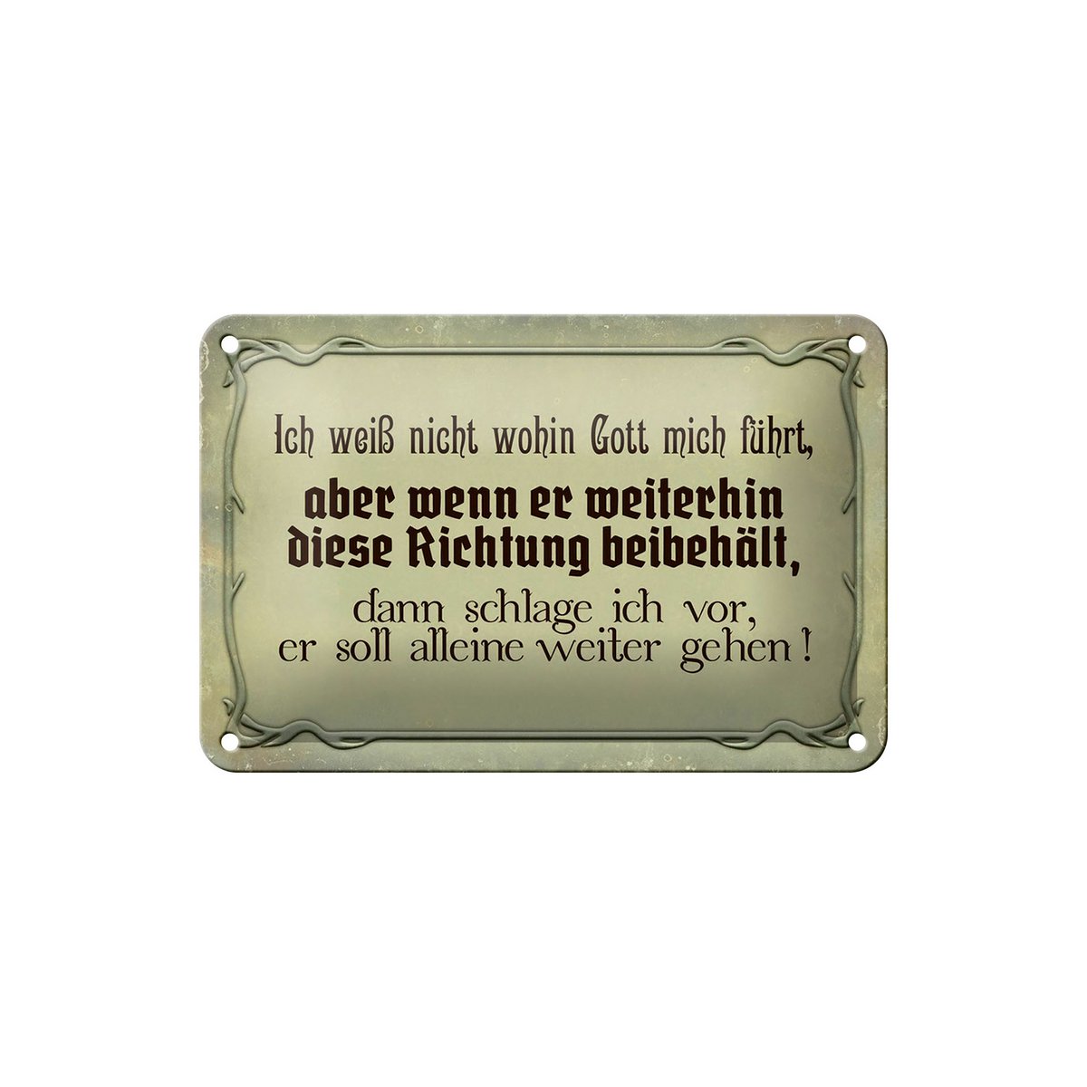 Tin sign saying 18x12cm I don't know where God is leading decoration