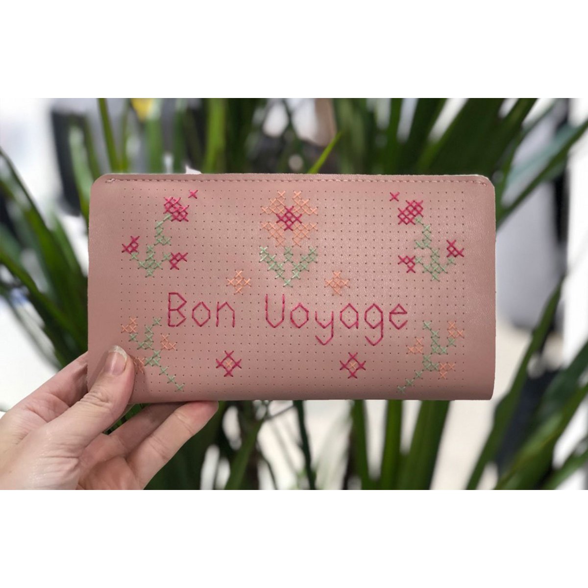 Stitch Travel Wallet - Roze