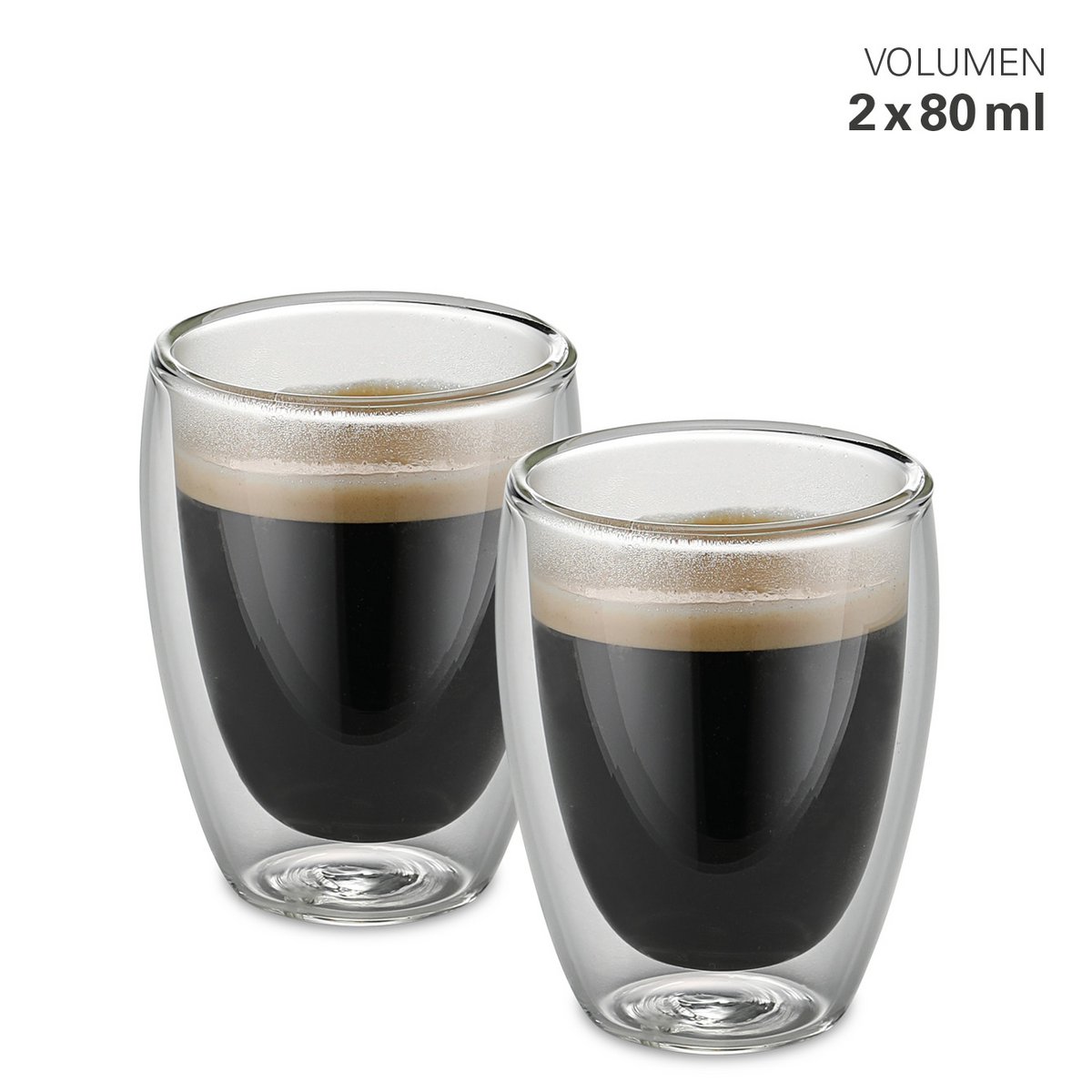 Double-walled glasses S 80 ml set 2