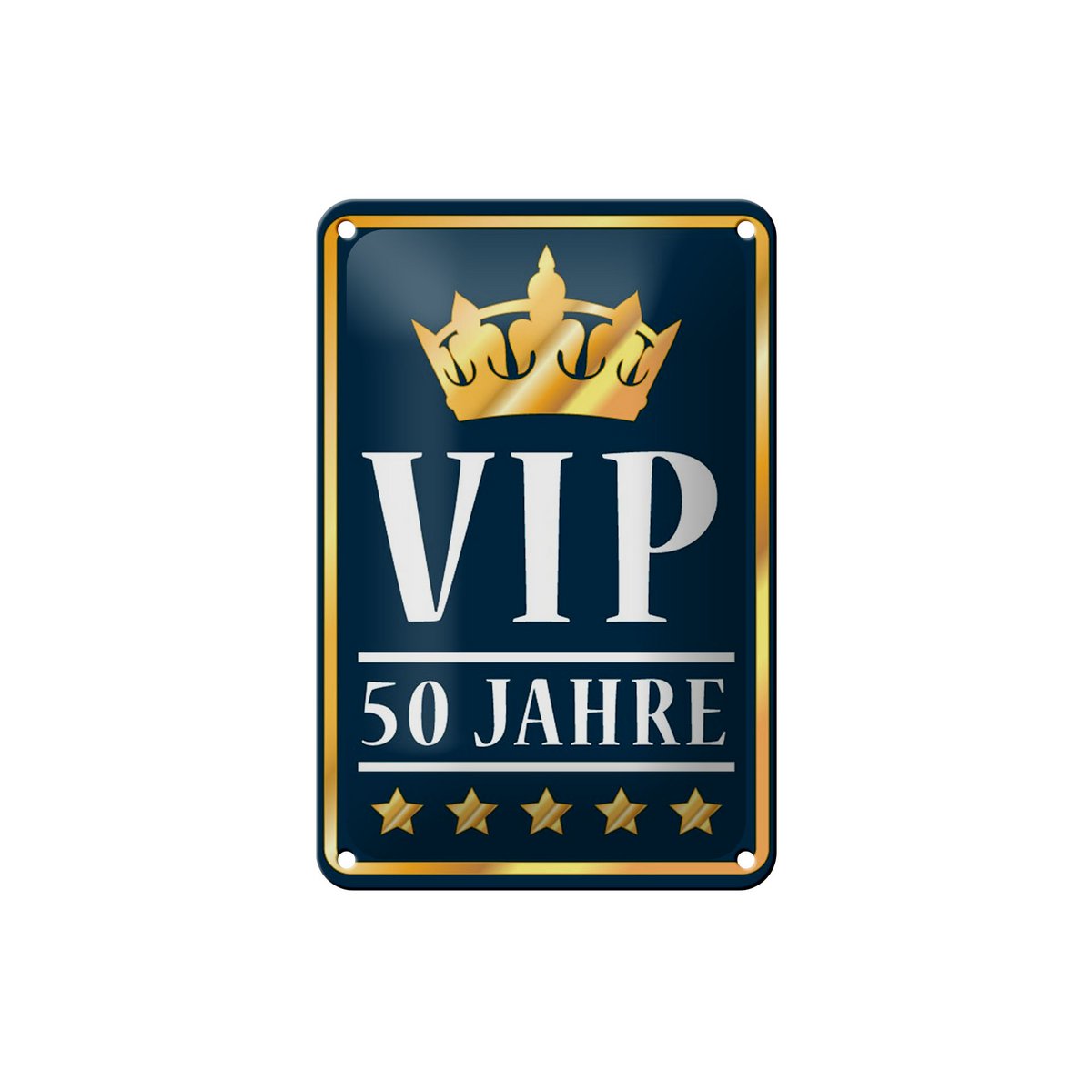 Tin sign saying 12x18cm VIP 50 years (blue/white) decoration