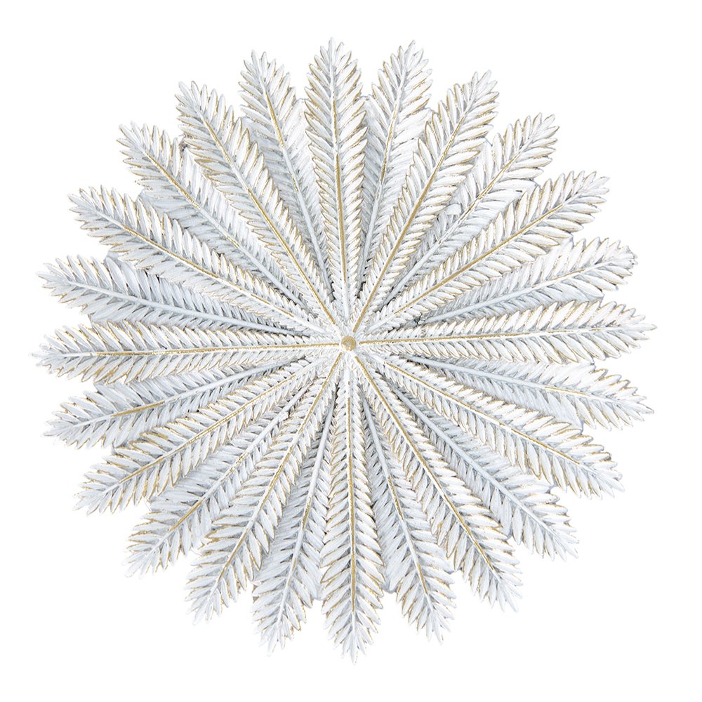 Decoratie schaal Ø 20x1 cm Wit Goudkleurig Polyresin Takken