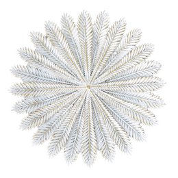 Decoratie schaal Ø 20x1 cm Wit Goudkleurig Polyresin Takken