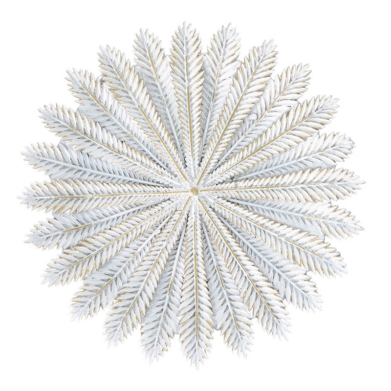 Decoratie schaal Ø 20x1 cm Wit Goudkleurig Polyresin Takken