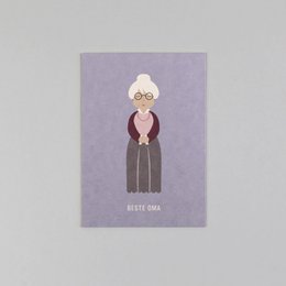 Carte postale pâte de bois Grand-mère