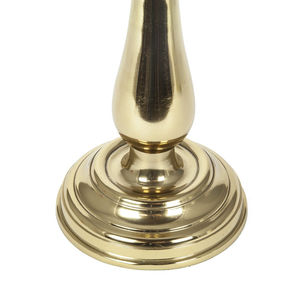 Bougeoir pour 1 bougie, métal plaqué en nickel avec verre, couleur or, 51 cm, décosiluet
