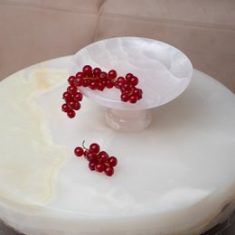 Serveringsskål Dekorativ midtpunkt Pink Onyx præsentationsbakke