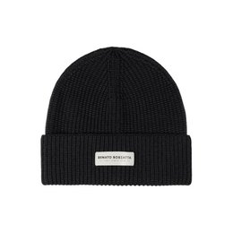 RB5003A | Mixed Cervine shirt cap Lana Made in Italy. Black color - single size