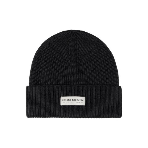 RB5003A | Mixed Cervine shirt cap Lana Made in Italy. Black color - single size