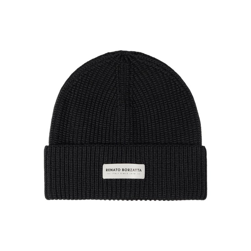 RB5003A | Mixed Cervine shirt cap Lana Made in Italy. Black color - single size