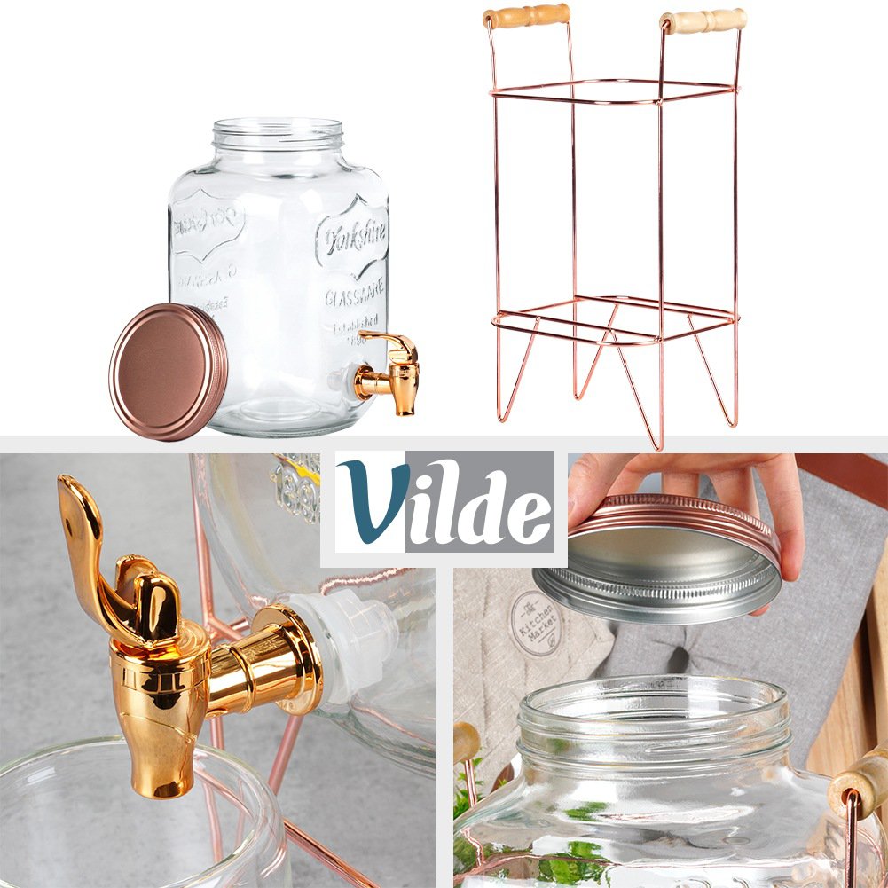 Dispenser with Tap and Stand Gold 4.2 l